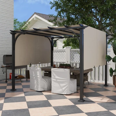 Pergola Gazebo 9.8' x 9.8' x 7.4' Beige
