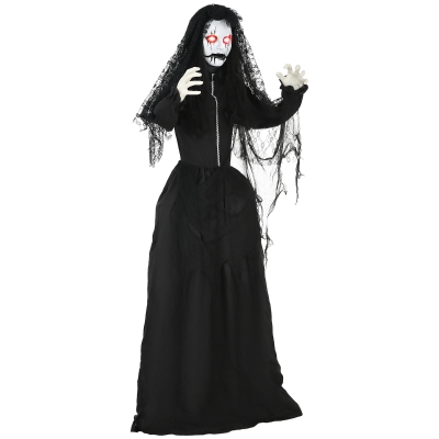 HOMCOM 5.6' Zombie Bride Animatronic, Halloween Decoration