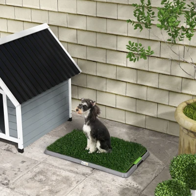 PawHut 2 Pack Dog Grass Pad with Tray, 26" x 16"