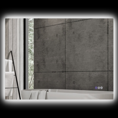 HOMCOM 37" x 35" LED Bathroom Mirror with Lights & Anti-Fog