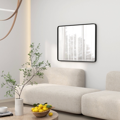 HOMCOM 36"x24" Wall-Mounted Rectangle Mirror, Living Room