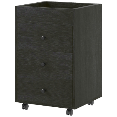HOMCOM 3-Drawer Mobile File Cabinet with Top Tray, Walnut