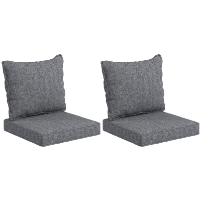 Outsunny 4-Piece Gray Patio Chair Cushion Set, Fade Resistant