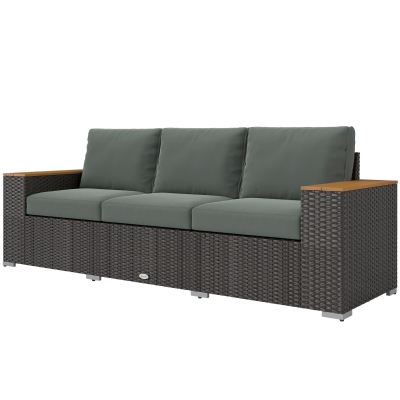 Outdoor Patio Sofa 89" x 27.5" x 28.25" Dark Gray