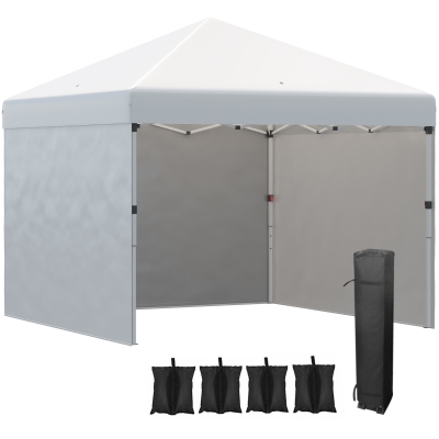 Outsunny 10' x 10' Pop Up Canopy Tent, Height Adjustable, Cream