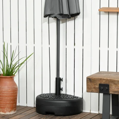 Outsunny Half Round Umbrella Base, 40lbs Sand/Water, Black