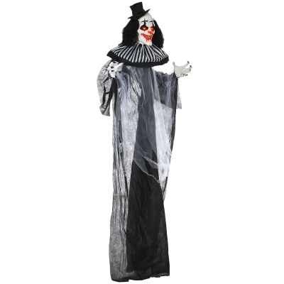 HOMCOM Black and White Striped Clown Outdoor Decoration