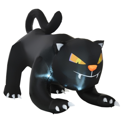 HOMCOM 6.2' Inflatable Black Cat, LED Outdoor Display