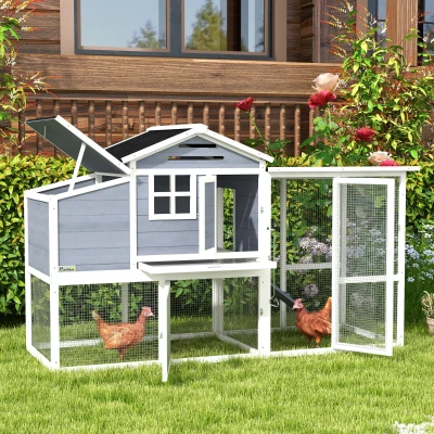 Chicken Coop 76" L x 30.7" W x 45.3" H Grey