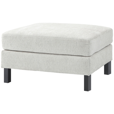 HOMCOM Cream White Ottoman Footrest with Wood Legs, Upholstered