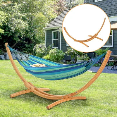 Outsunny 10.6' Wooden Hammock Stand, 264lbs Capacity, Natural