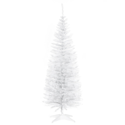 HOMCOM 5' Slim Artificial Christmas Tree with 294 Tips, White