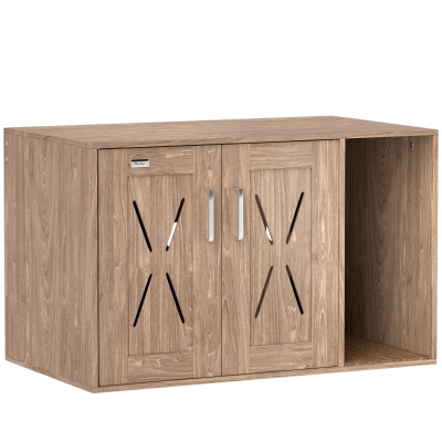 cat litter box furniture 31.5" W x 18.9" D x 19.9" H Walnut