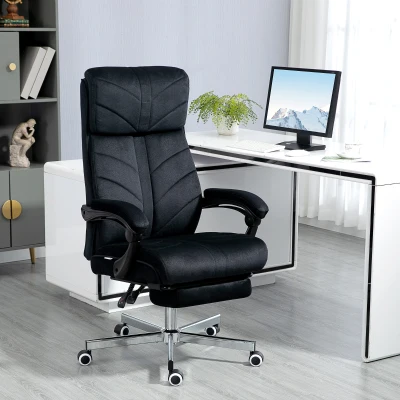 Vinsetto High-Back Office Chair, Reclining with Footrest, Black