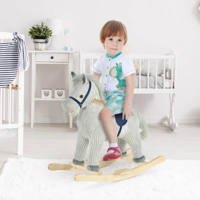 Qaba Kids Plush Rocking Horse Ride-On for 36-72 Months