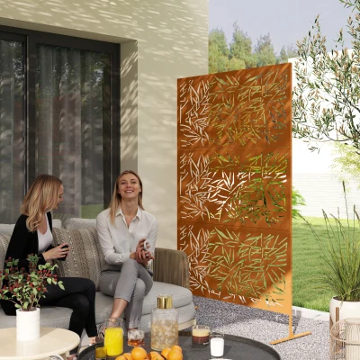 Outdoor Privacy Screen 48" x 17.7" x 78" Brown/Bamboo
