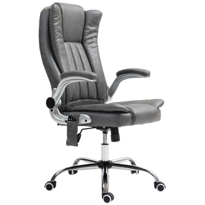 HOMCOM Vibration Massage Office Chair, Heated High Back, Gray