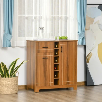 HOMCOM Retro Wine Cabinet for 6 Bottles, Brown