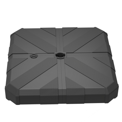 Outsunny Square Patio Umbrella Base Weight, Heavy Duty Cantilever Offset Umbrella Base, Filled Up to 143lbs with Sand or 130lbs with Water for Garden Poolside, Black