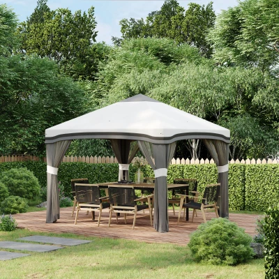 Outsunny 10' x 10' Pop Up Canopy Tent, Gray, Adjustable Height