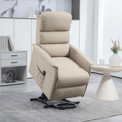HOMCOM Power Lift Recliner Chair for Seniors with Remote, Beige