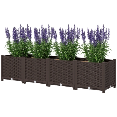 Garden Bed 63" L x 15.7" W x 14.6" H Brown