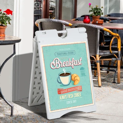 Vinsetto 22" x 28" Folding A-Frame Sidewalk Sign, White