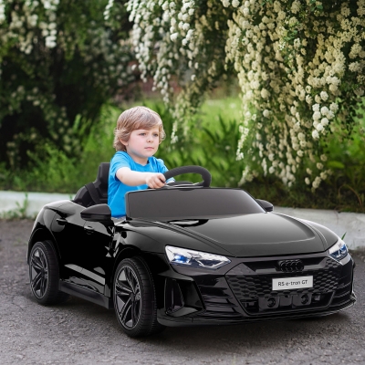 Aosom Ride-On Toy On Car with Remote Control, 12V 3.1 MPH Electric Ride for Kids w/ Suspension System, Horn Honking, Black
