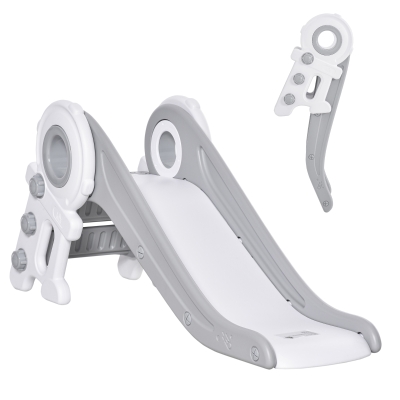 Qaba Folding Kids Slide, Gray Freestanding Climber for Ages 1-3
