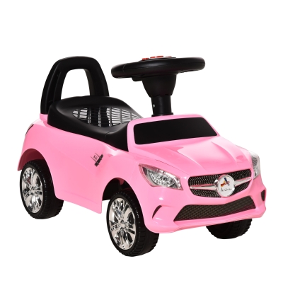 Aosom Kids Ride On Push Car, Pink Toddler Sliding Toy