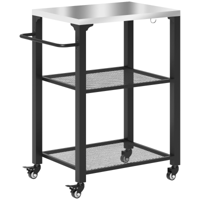 Grill Cart 25.8" W x 16.1" D x 31.1" H Silver