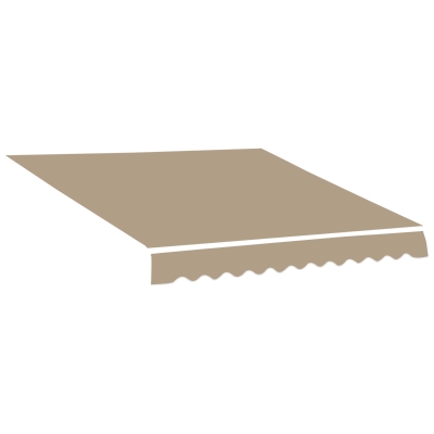 Outsunny 13' x 8' Retractable Awning Fabric Replacement Outdoor Sunshade Canopy Awning Cover, UV Protection, Beige