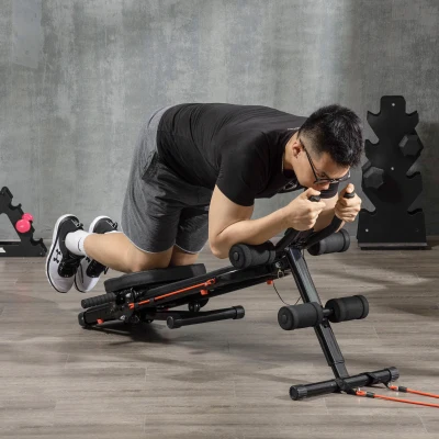 Soozier Adjustable Ab Workout Machine with Resistance Bands