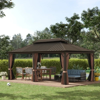 Gazebo 19.7' x 12' x 10.1' Brown