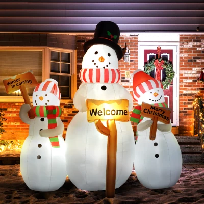 Inflatable Snowman 78.7" W x 33.5" D x 72.8" H White