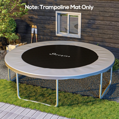 Soozier Trampoline Replacement Mat, Fits 14' Trampoline w/ 80 V-Hooks & 5.5" Springs (Spring & Frame not Included), Black