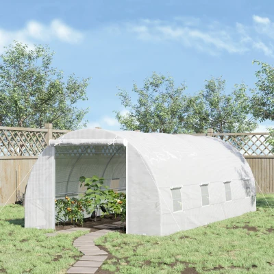 Outsunny 20' x 10' Walk-In Tunnel Greenhouse, White