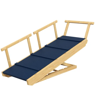 PawHut Adjustable Dog Stairs Foldable Dog Steps with Non-slip Mat for Small to Large Dogs for High Bed Sofa Couch