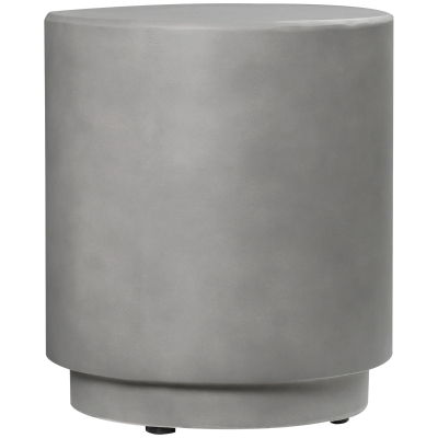 HOMCOM Terrazzo Finish Side Table, 17" Round End Table for Indoor and Outdoor, Light Grey