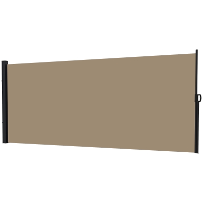 Outsunny 13' x 6' Retractable Side Awning, Outdoor Privacy Screen for Garden, Hot Tub, Balcony, Terrace, Pool, Khaki
