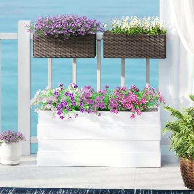 Outdoor Planters 19.7" L x 7.5" W x 7.5" H Brown