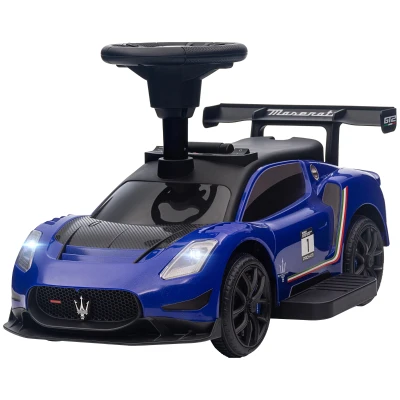 Qaba 6V Maserati GT2 Licensed Electric Car for Kids, Ride on Car with Under Seat Storage, LED Headlights Music, Blue
