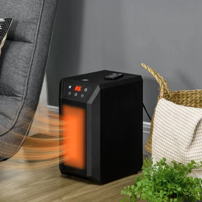 HOMCOM 1500W Portable Electric Space Heater with Thermostat & Remote