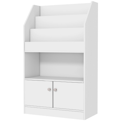 Qaba Toy Storage Organizer Shelf, Kids Bookshelf for Bedroom, Playroom, Nursery, White