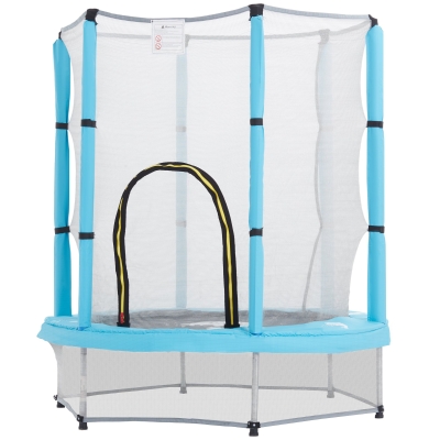 Kids Trampoline 55.1" x 55.1" x 63" Light Blue