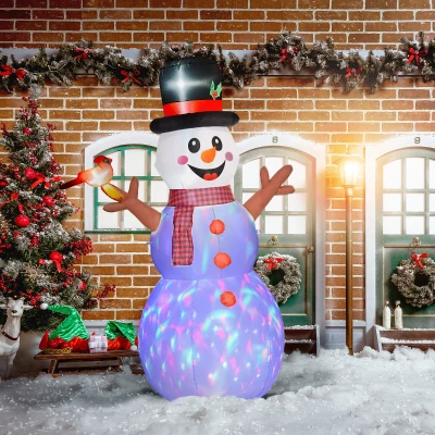 Inflatable Snowman 65" W x 39.4" D x 94.5" H White