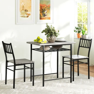 Dining Table Set 31.5" W x 20.5" D x 30.1" H Gray