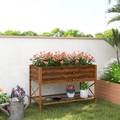 Raised Planter 41.75" L x 21.25" W x 30" H Brown