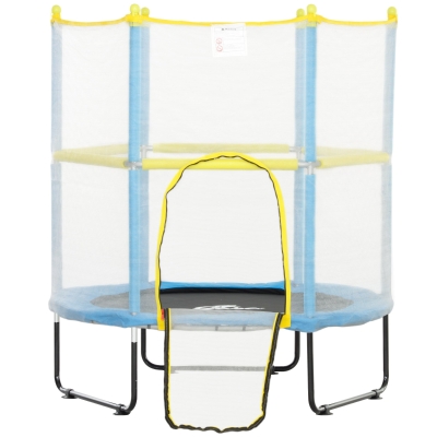 Kids Trampoline 55.1"L x 55.1"W x 63" H Light Blue
