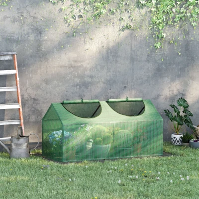 Outsunny 4' x 2' Portable Mini Greenhouse, Green with Roll-up Windows